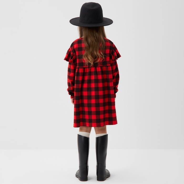 Платье детское с рюшами KAFTAN Платье детское с рюшами KAFTAN "Клеточка" размер 28 (86-92)