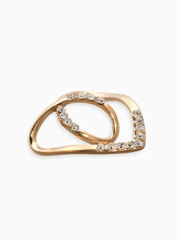 Муфта для платка &laquo;Сердце&raquo; линейное, цвет белый в золоте