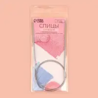 Спицы круговые, для вязания, с тефлоновым покрытием, с металлическим тросом, d=3 мм, 14/80 см