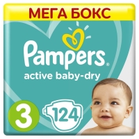 Подгузники Pampers Active Baby (6-10 кг), 124 шт Подгузники Pampers Active Baby (6-10 кг), 124 шт