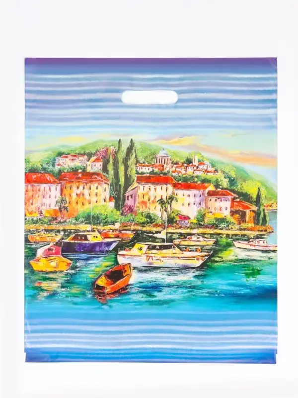 Пакет "Греция", полиэтиленовый с вырубной ручкой, 40х47 см, 45 мкм