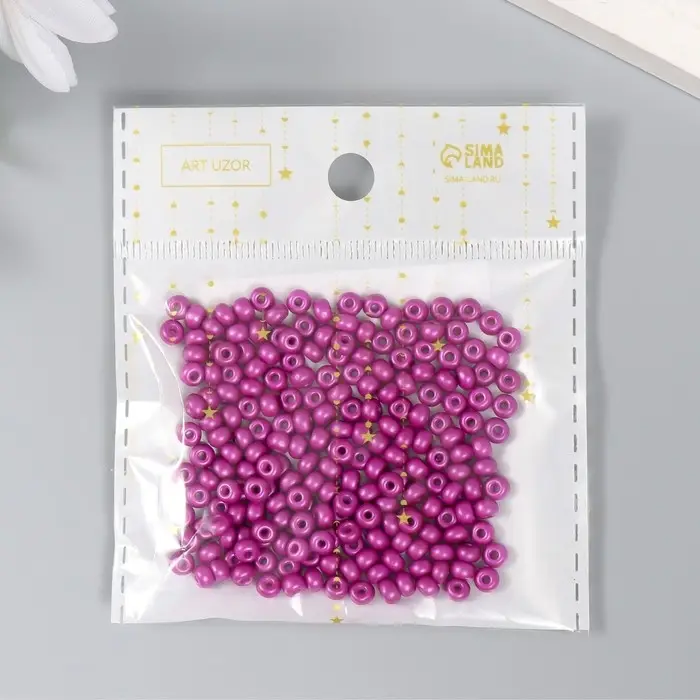 Бисер стекло 6/0 "Сливовый" 15 гр