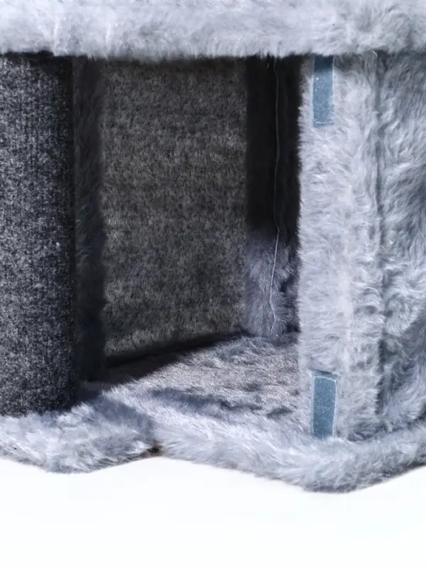 Домик для кошек с когтеточкой, квадратный, 3х-этажный, 33 &times; 42 &times; 63 см, ковролин, серая