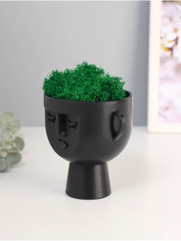 Кашпо пластиковое "Чаша" 10,5*9*11,5 см черный