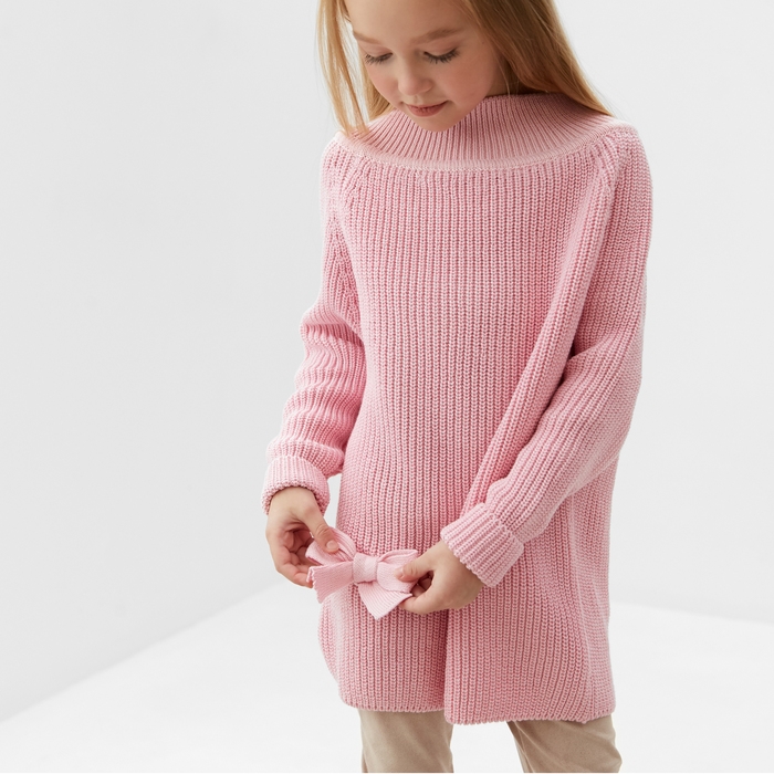 Свитер вязаный для девочки MINAKU, цвет розовый, рост 104 см