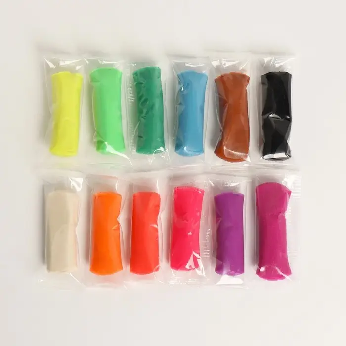 Тесто для лепки, 12 цветов 15 г в ведёрке