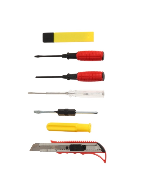 Набор инструментов в блистере ЛОМ, нож, отвертки PH1 и SL5, 2 в 1, индикаторная, 5 шт. Набор инструментов в блистере ЛОМ, нож, отвертки PH1 и SL5, 2 в 1, индикаторная, 5 шт.