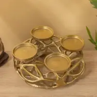 Подсвечник на 4 свечи &laquo;Венок Сплетение&raquo;, 29&times;29&times;11 см, алюминий