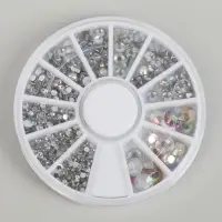 Стразы для декора, 12 ячеек, 1.5/2/2.5/3 мм, голографические