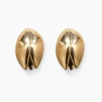 Серьги металл "Тюльпан" цветок, цвет золото