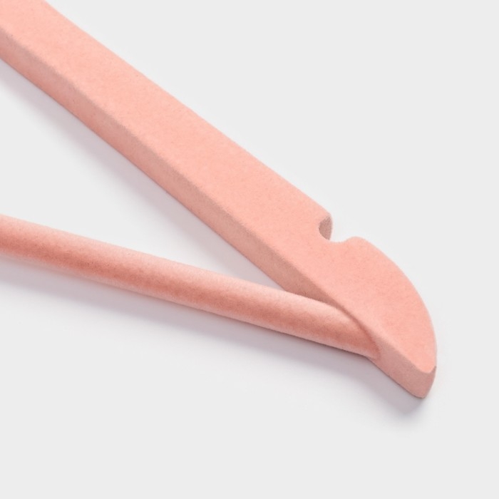 Плечики - вешалки для одежды LaDо́m Rose Gold, 44,5&times;1,2&times;23 см, 2 шт, с перекладиной, покрытие вельвет, широкие плечики, цвет розовый