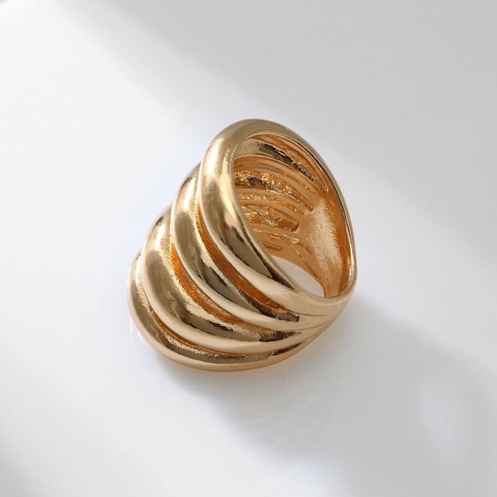 Кольцо металл &laquo;Тренд&raquo; 4 волны, цвет золото, размер 18