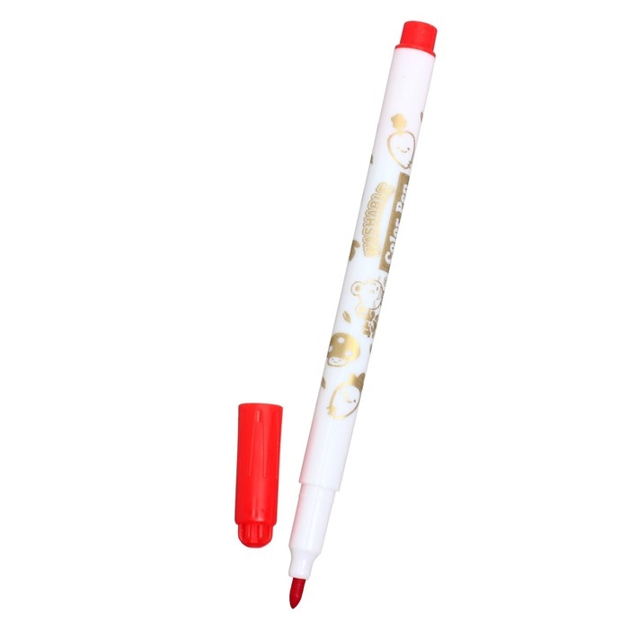 Фломастеры 24 цвета "Мышка", в пластиковом пенале с ручкой, вентилируемый колпачок