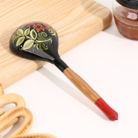 Ложка полубаская с росписью ягодка  19&times;6 см, микс