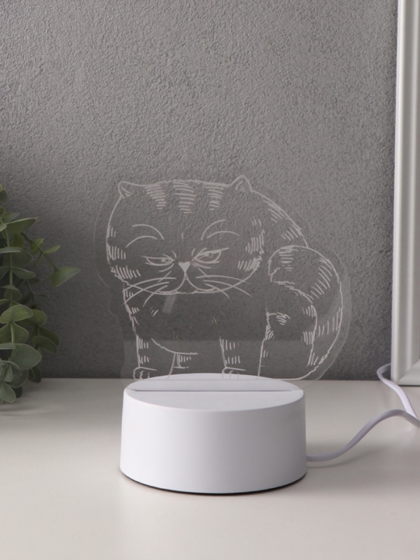Светильник "Толстый кот" LED RGB от сети RISALUX 9,5х16,7х16 см