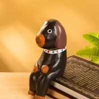 Сувенир &laquo;Щенок сидячий&raquo;, 5&times;7&times;15 см, дерево, чёрный