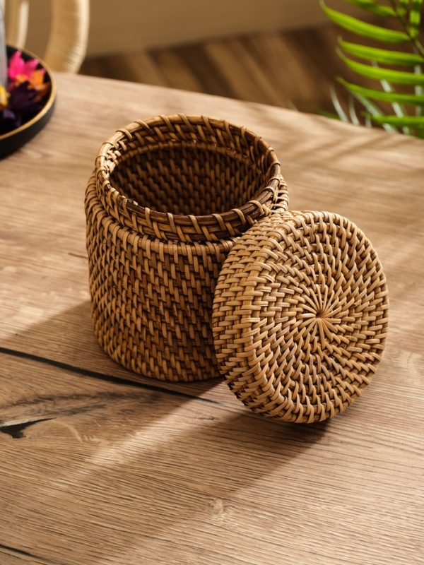 Корзинка плетеная ротанг, 12х12х10 см Корзинка плетеная ротанг, 12х12х10 см