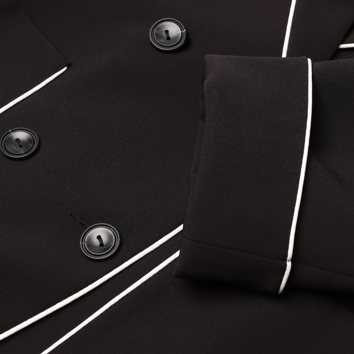 Пиджак женский с кантом MINAKU: Casual Collection  цвет черный, р-р 50