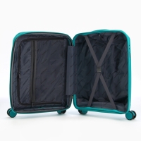 Чемодан 20", PP, 38*22*56, отд на молнии, код замок, 4 колеса, зеленый