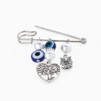 Булавка-оберег «Дерево семейного счастья», 5см, цвет синий в серебре Булавка-оберег «Дерево семейного счастья», 5см, цвет синий в серебре