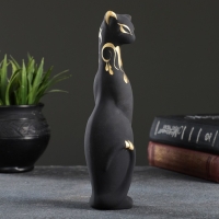 Фигура "Кошка Багира" черная, вправо, роспись 5х4х20см
