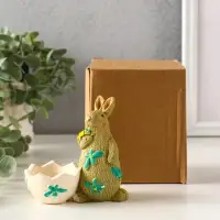 Сувенир полистоун подставка "Зайчики пасхальные" набор 2 шт 5,3х10х10 см