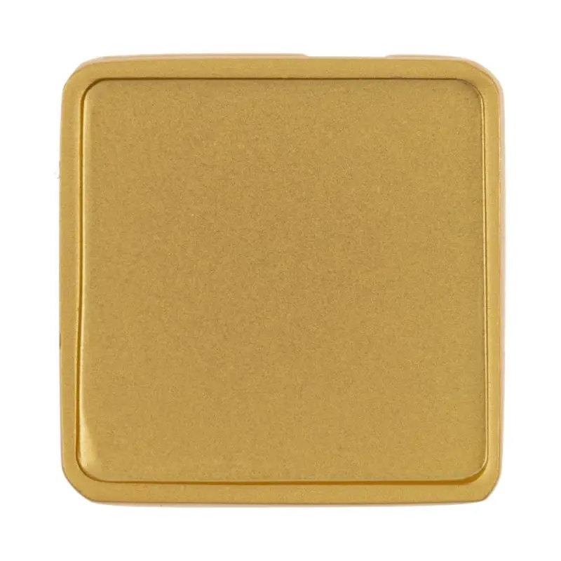 Квадратный шильдик на резинку Epoxi, матовый золотистый