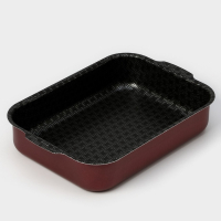 Противень &laquo;Хозяюшка&raquo;, 19&times;25 см, h=6 см, антипригарное покрытие, цвет бордовый