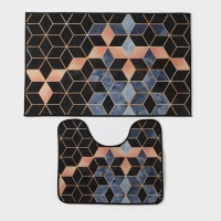 Набор ковриков для ванной и туалета Доляна &laquo;Бурлеск&raquo;, 2 шт, 50&times;80 см, 40&times;50 см