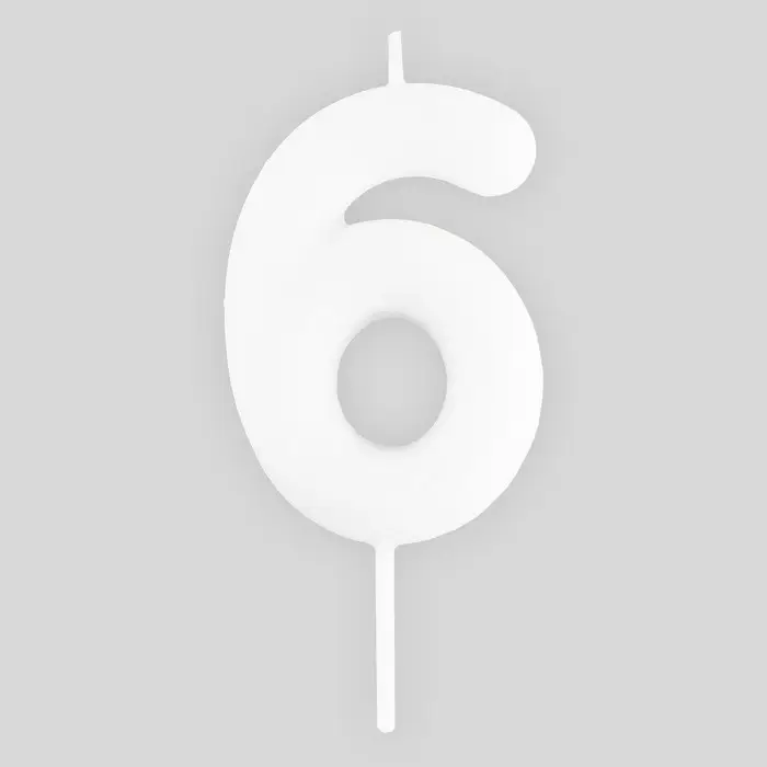 Свеча для торта, цифра &laquo;6&raquo;, светится в темноте, 3,8 х 8 см