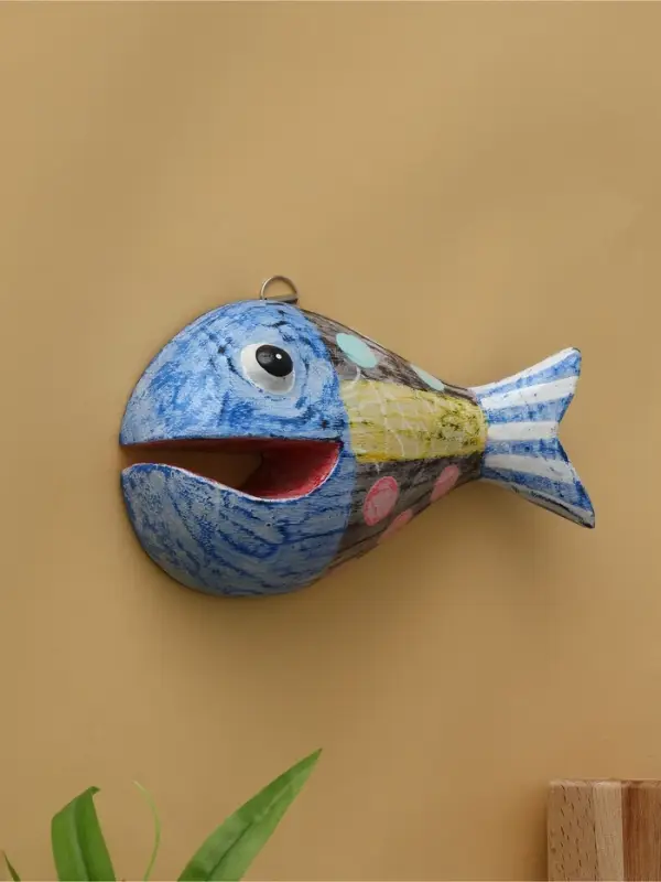 Панно "Рыба-хищник" дерево 20х12х4 см, цв. разноцветный