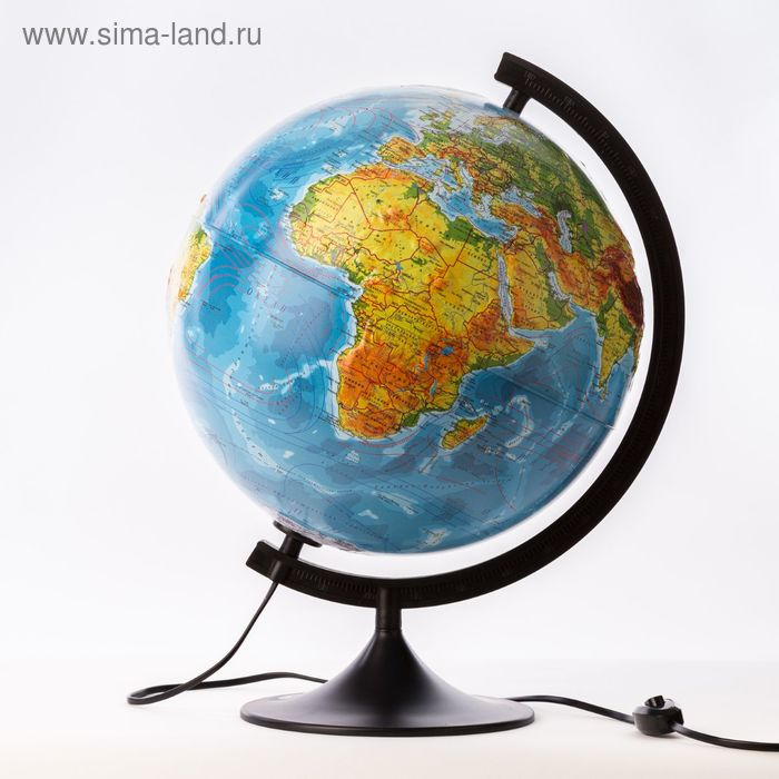 Глoбус физический рельефный &laquo;Классик&raquo;, диаметр 320 мм, с подсветкой
