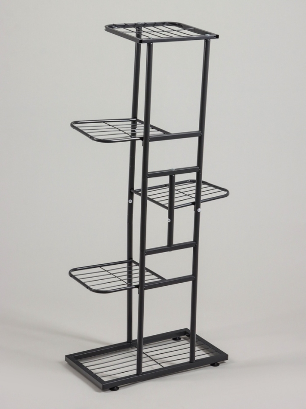 Подставка для цветов Greengo, 5 полок, 44 &times; 22 &times; 95 см, напольная, металл, тёмно-серая