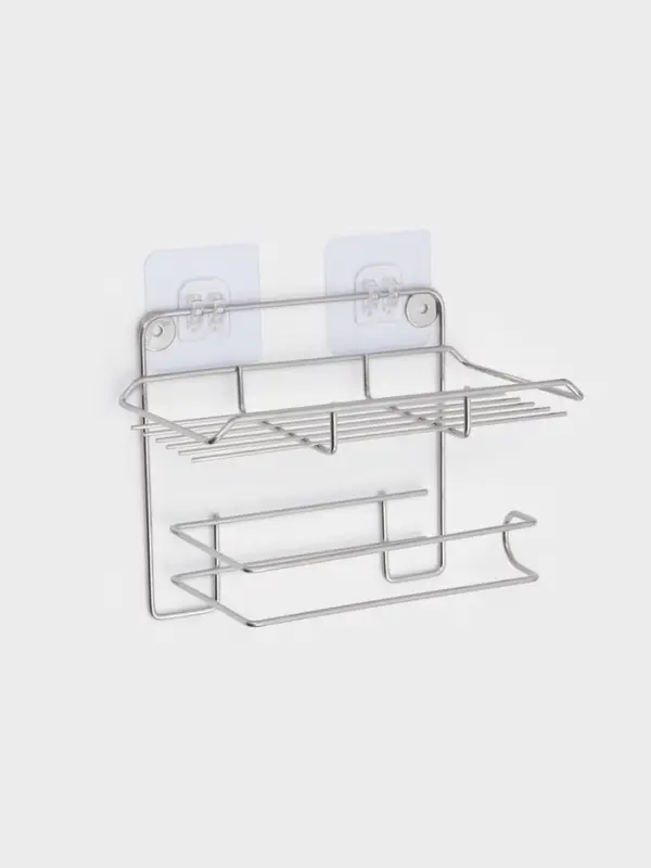 Держатель для туалетной бумаги с полочкой, цвет хром 19x10x14,5 см