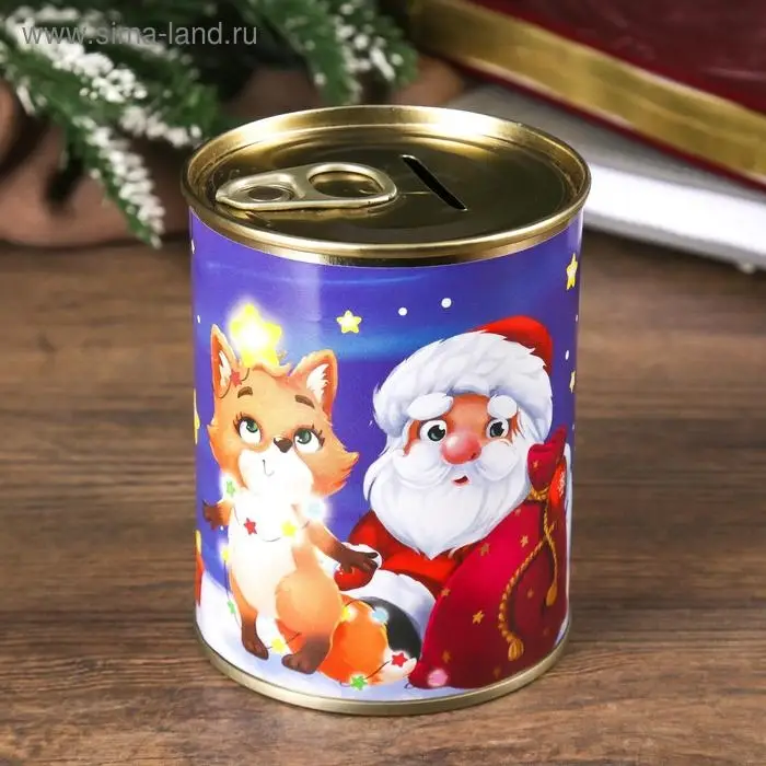 Копилка для денег &laquo;Банка. Моя первая копилка от Деда Мороза&raquo;, металл