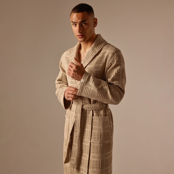 Халат вафельный мужской SL HOME: Chess Халат вафельный мужской SL HOME: Chess "Саббиа", размер XL, 100% хлопок, 340 г/м2