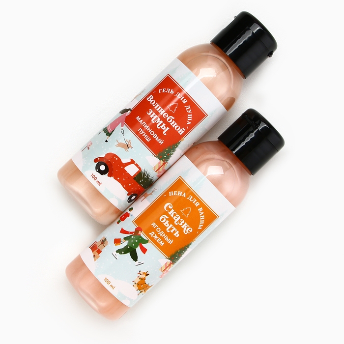 Подарочный набор косметики &laquo;Уютной зимы!&raquo;, гель для душа и пена для ванны, 2 х 100 мл, Новый Год