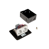 Розетка выдвижная, 16А, двухместная, цвет черный Розетка выдвижная, 16А, двухместная, цвет черный