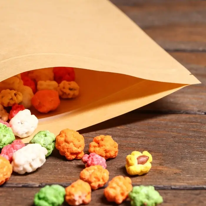 Пакет Zip - lock Крафт с прямоугольным окном, плоский, 20&times;30 см