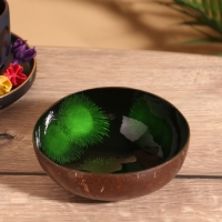 Чаша "Листья" 14х14х6 см, кокос