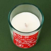 Свечи в стакане новогодние &laquo;Новый год: Счастья от Деда Мороза&raquo;,   набор, 2 шт., аромат корица и апельсин