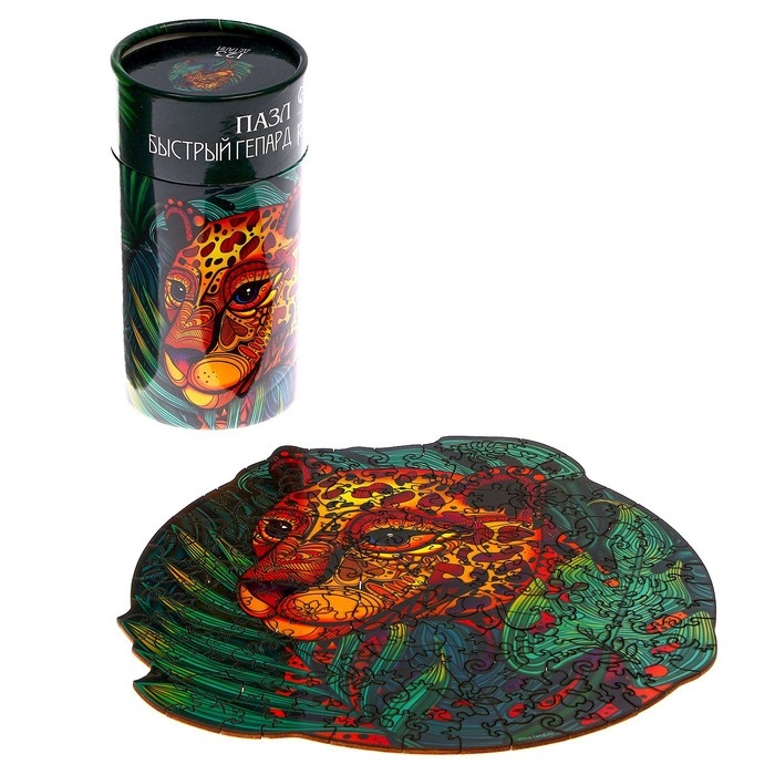 Пазлы деревянные фигурные &laquo;&lrm;Быстрый гепард&raquo;&lrm;, 126 элементов