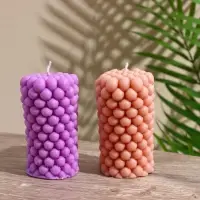 Свеча "Столб шарики" 5х5х9 см, соевый воск, микс