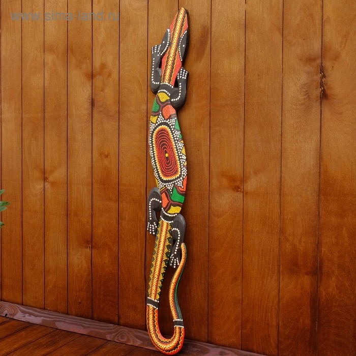 Панно декоративное "Ящерица геккон" 97х15х1,5 см МИКС