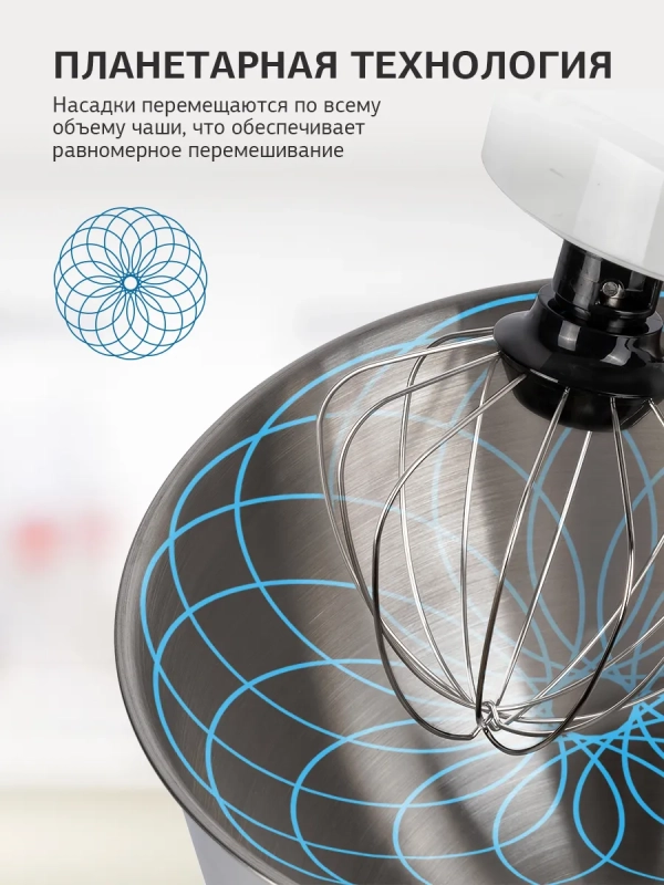 Миксер планетарный HYM-S4451 1000Вт белый