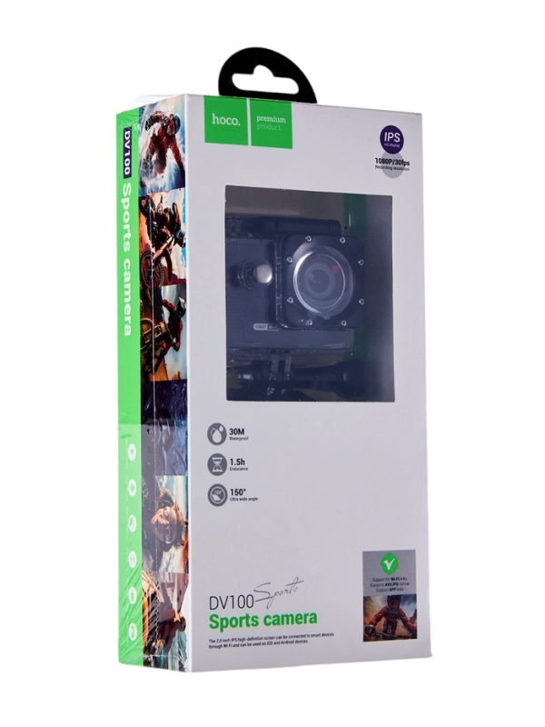 Экшн-камера Hoco, DV100, 1080p видео, черная