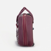 Чемодан малый с сумкой, 20", отдел на молнии, наружный карман, цвет бордовый