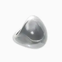 Кольцо пластик "Объемный круг", р-р 17, цвет серебро