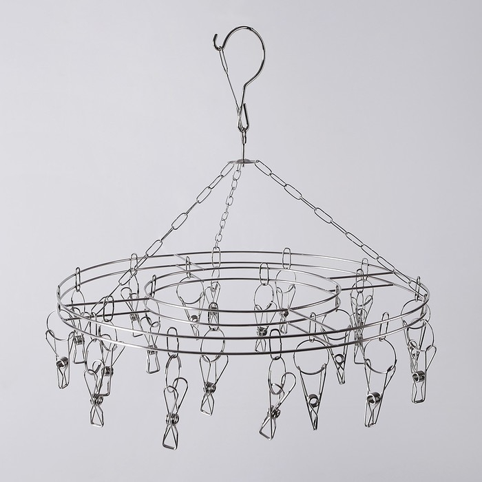 Вертушка торговая, 20 прищепок, d=36 см, цвет хром Вертушка торговая, 20 прищепок, d=36 см, цвет хром