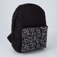 Рюкзак школьный молодёжный One line, 29х12х37 см, отд на молнии, наружный карман, светоотраж., чёрный Рюкзак школьный молодёжный One line, 29х12х37 см, отд на молнии, наружный карман, светоотраж., чёрный